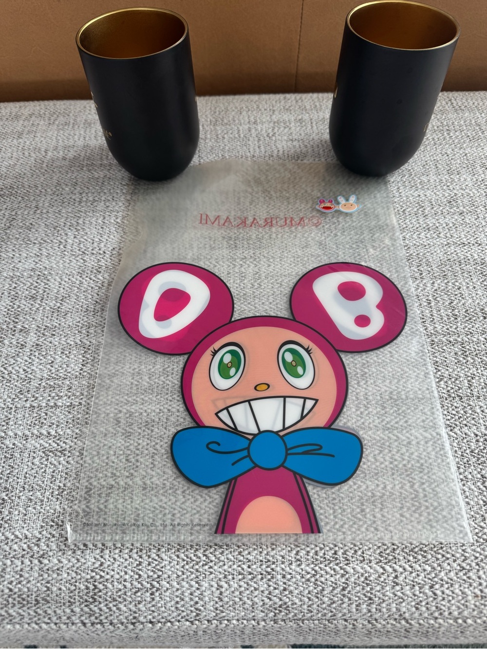 Takashi Murakami Clear File Cover with Pink & Blue Cartoon Design